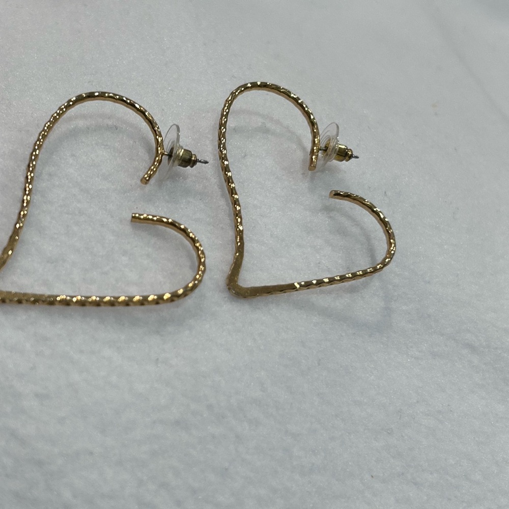 Gold Heart Hoop Earrings